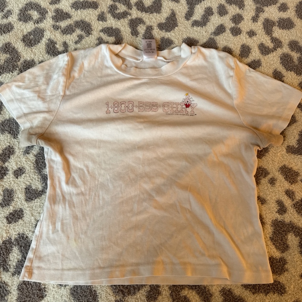 Cherry LA White Graphic Tee